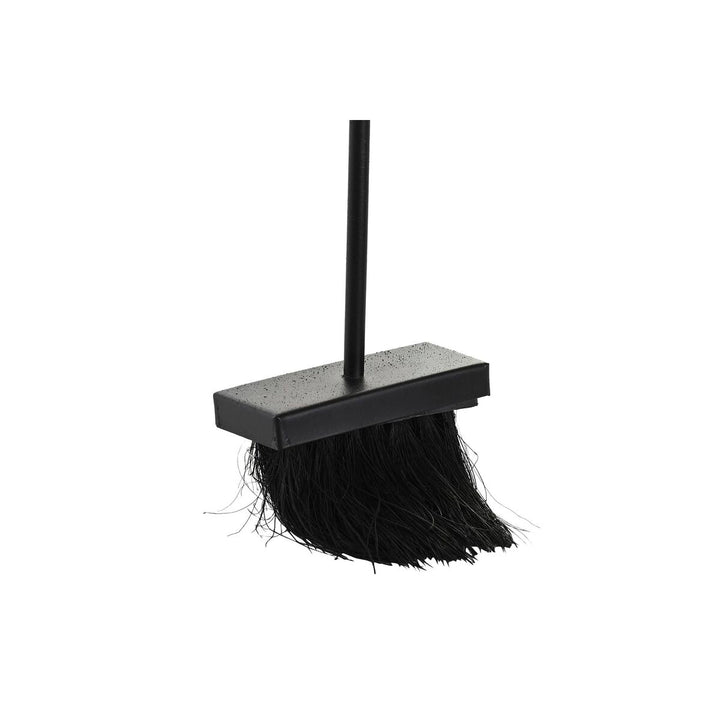 Schwarze DKD Home Decor Kaminbürste aus Stahl, Teil des Kaminutensilien-Sets.
