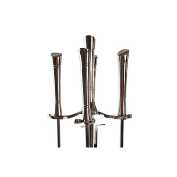 Edelstahl Kaminutensilien Set aus Aluminium, modernes Design. Feuerstelle Zubehör.