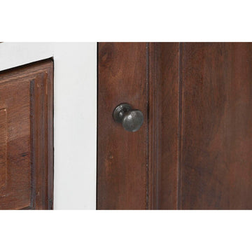 Detailaufnahme: Dunkelbraunes Mango-Holz Anrichte Tür - homely Family Shop