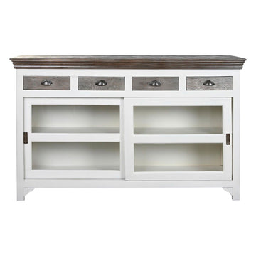 DKD Home Anrichte mit Schubladen, Glas und Mango-Holz - homely Family Shop