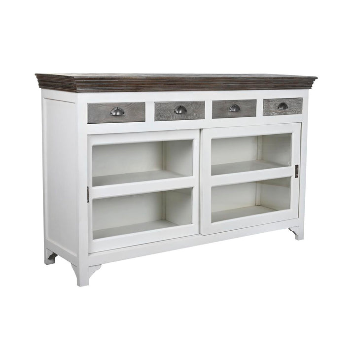 DKD Home Anrichte mit Glas, Schubladen und Mango-Holz - Homely Family Shop