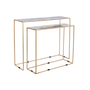 DKD Home Deko Tischset mit Marmorplatte und goldenem Rahmen - homely Family Shop