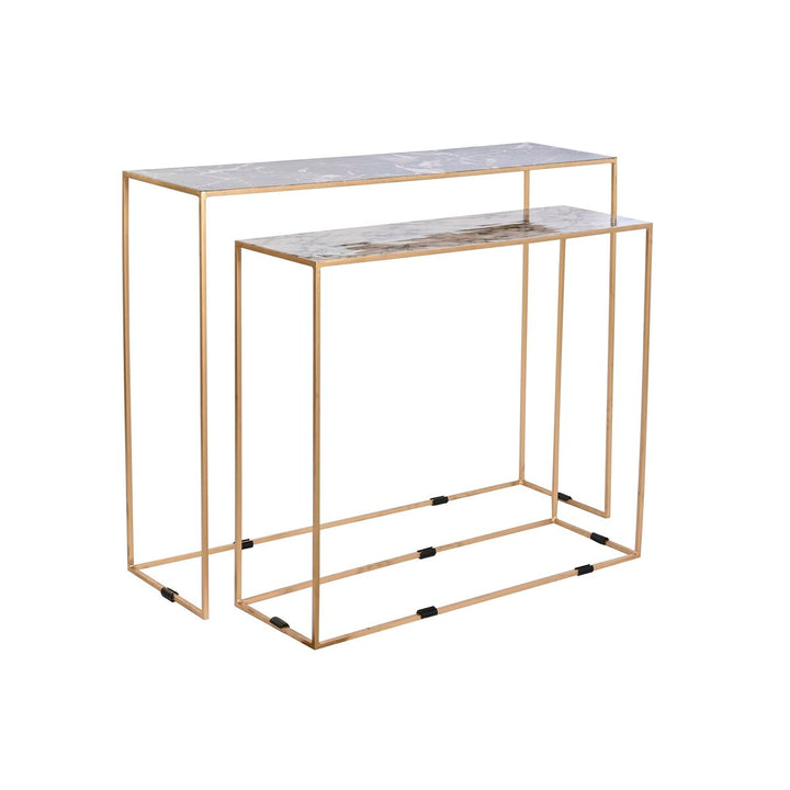 DKD Home Deko Tischset mit Marmorplatte und goldenem Rahmen - homely Family Shop