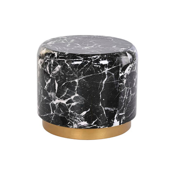 Schwarzer DKD Beistelltisch Marmormuster mit goldener Basis - homely Family Shop
