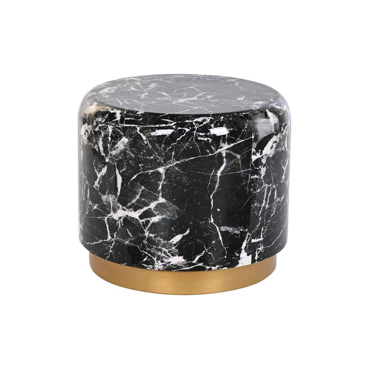 Schwarzer DKD Beistelltisch Marmormuster mit goldener Basis - homely Family Shop