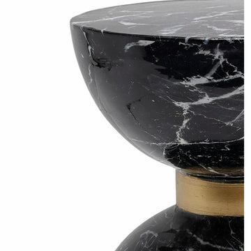 Schwarzer DKD Home Decor Beistelltisch mit Marmormuster und goldenem Akzent - homely Family Shop