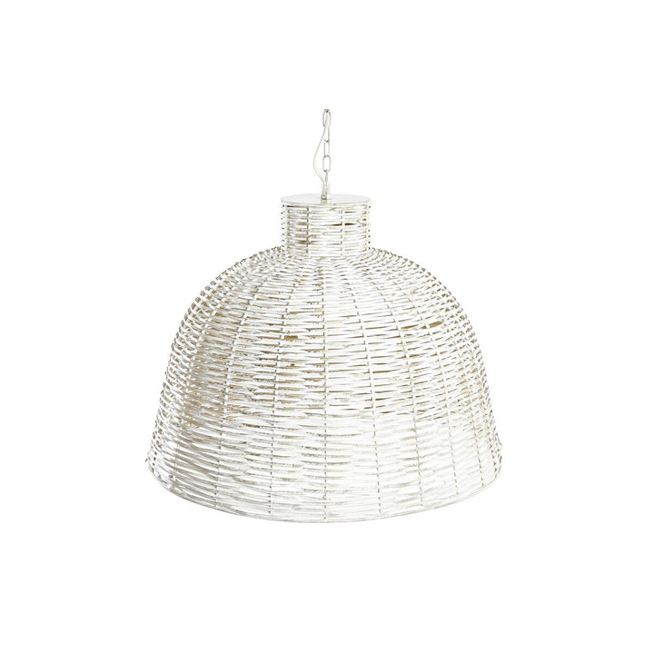 Weiße und goldene DKD Deckenlampe aus Eisen mit geflochtenem Design - homely Family Shop