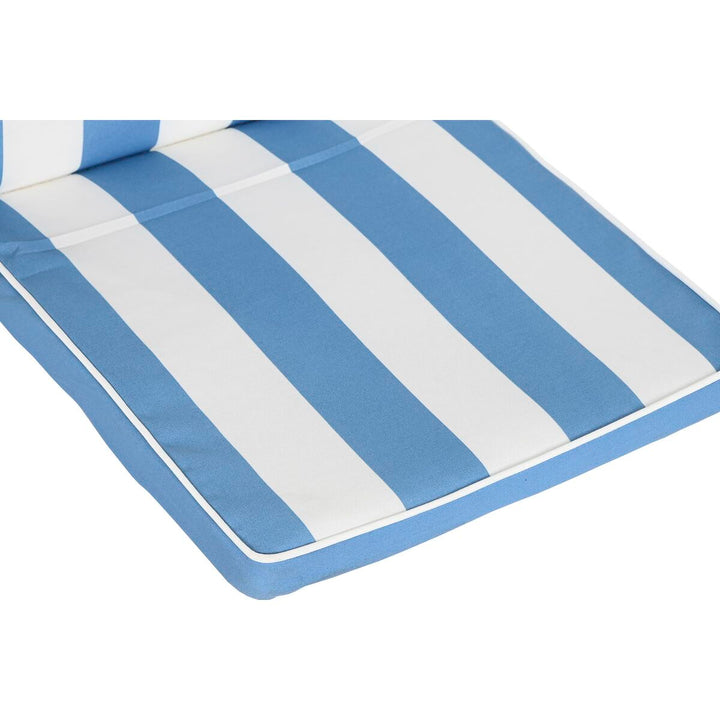 Weiß himmelblauer Stuhl-Kissen mit Streifenmuster für mehr Komfort.