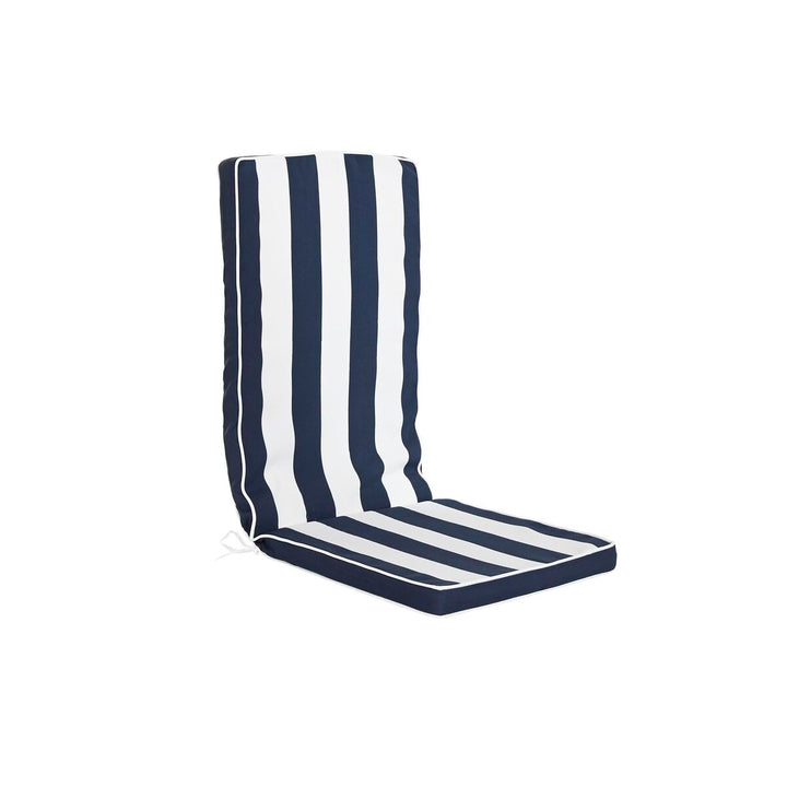 DKD Home Decor Kissen, weiß/marineblau gestreift, 42x4x115cm. Bequemes Sitzkissen.