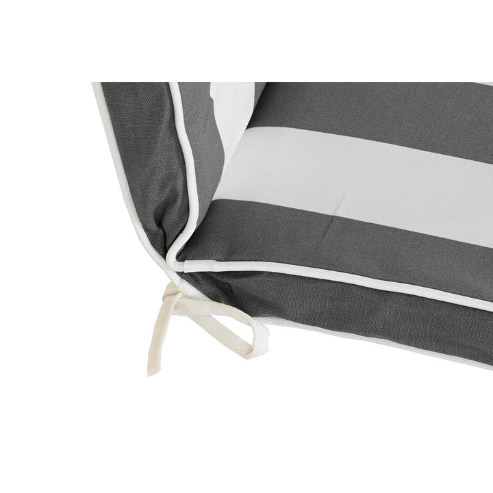 Grau-weiß gestreiftes Stuhlkissen mit Bindebändern für Home Decor.