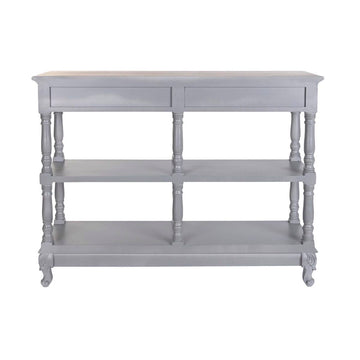 Graue DKD Home Dekor Anrichte aus Paulownia Holz mit Regalen - homely Family Shop