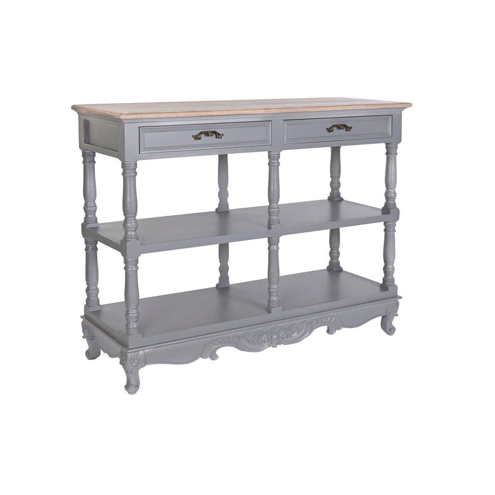 Graue DKD Home Dekor Anrichte mit Holzplatte und Ablagen - homely Family Shop