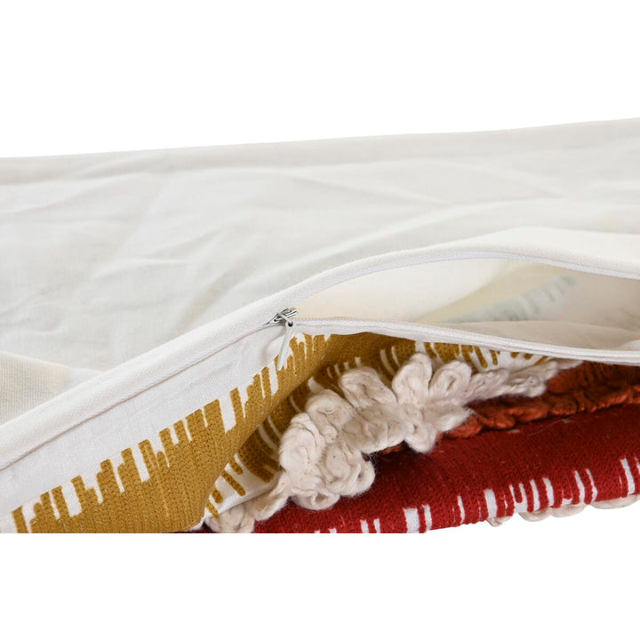 Bunter Streifen Kissenbezug von DKD Home Decor (50x50 cm) mit Reißverschluss und Blumenmuster.