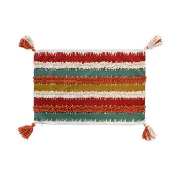 Bunter Kissenbezug von DKD Home Decor mit Streifenmuster und Quasten.