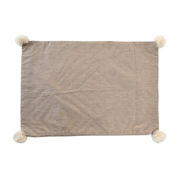 Grauer Kissenbezug mit Bommel, DKD Home Decor. Dekokissen für Zuhause.