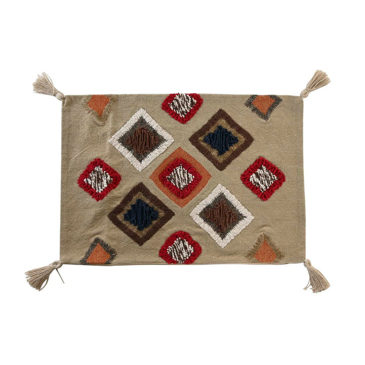 Bunter Kissenbezug mit Rautenmuster und Quasten von DKD Home Decor, 60x40 cm.