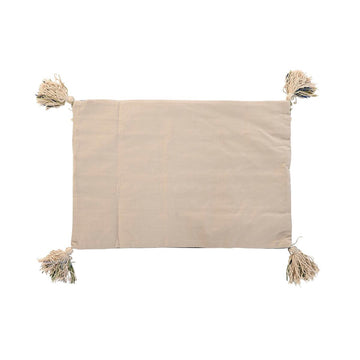 DKD Home Decor Kissenbezug mit bunten Quasten an den Ecken und Randbereich.