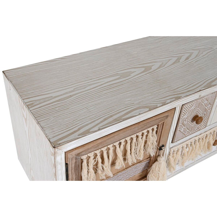 DKD Home Decor Anrichte aus Tanne mit Baumwolle und weißen Akzenten - homely Family Shop