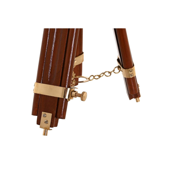 Detailaufnahme der Deko-Figur im Vintage-Stil mit goldenen Akzenten und braunen Holzbeinen.