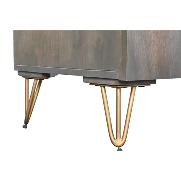Detail der DKD Home Anrichte aus Mangoholz mit goldenen Metallbeinen - homely Family Shop