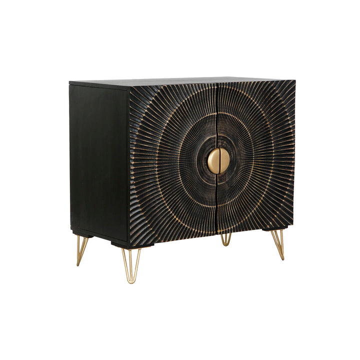 DKD Home Dekor Anrichte in Schwarz und Gold mit geometrischen Mustern - homely Family Shop