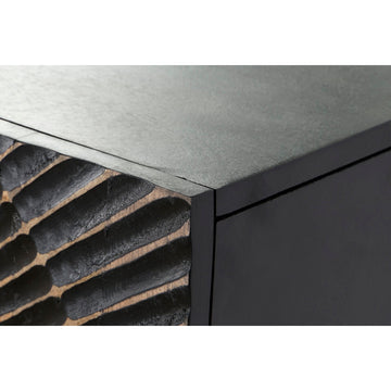 Detailaufnahme: Schwarzes Sideboard mit Goldmuster - Homely Family Shop