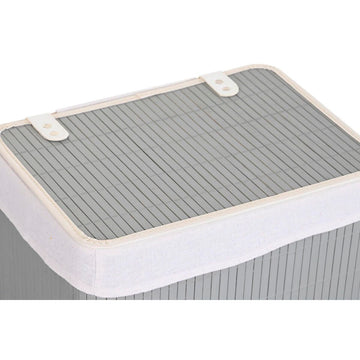 Nahaufnahme Bambus Korb dunkelgrau mit Stoff, DKD Home Decor - homely Family Shop