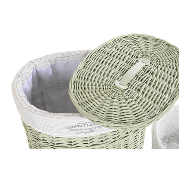 Grüner Korb mit Deckel und Textilfutter von DKD Home Decor - homely Family Shop