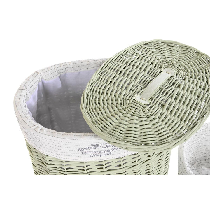 Grüner Korb mit Deckel und Textilfutter von DKD Home Decor - homely Family Shop