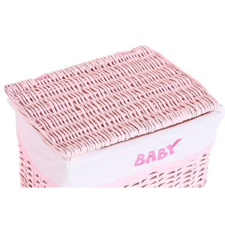 Rosa DKD Home Aufbewahrungskorb mit Deckel und Baby-Schriftzug - homely Family Shop