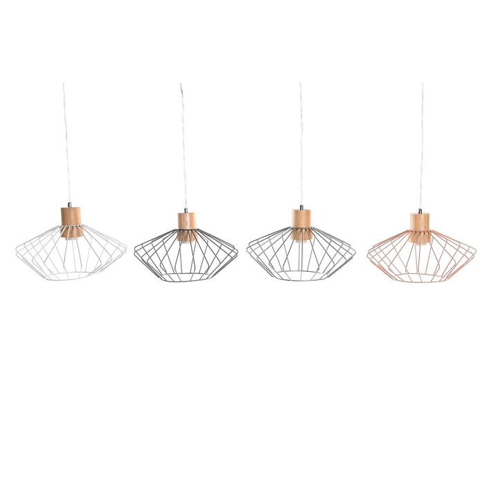 DKD Home Decor Deckenlampe mit Metallrahmen in Silber, Schwarz, Grau und Rosa - homely Family Shop