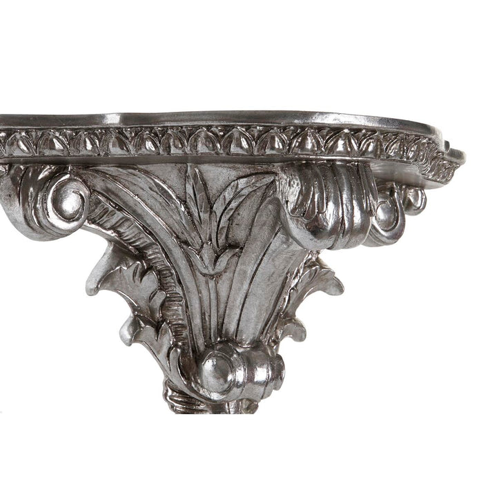 Silberfarbenes Harz Regal mit Blattmuster Details - DKD Home Decor Family Shop