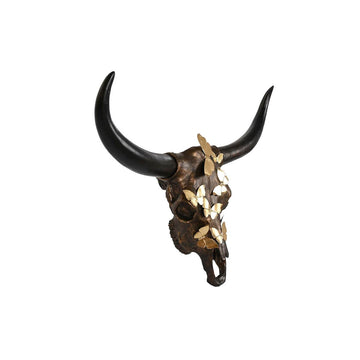DKD Home Decor Ochs Deko-Figur mit goldenen Schmetterlingen - Homely Family Shop
