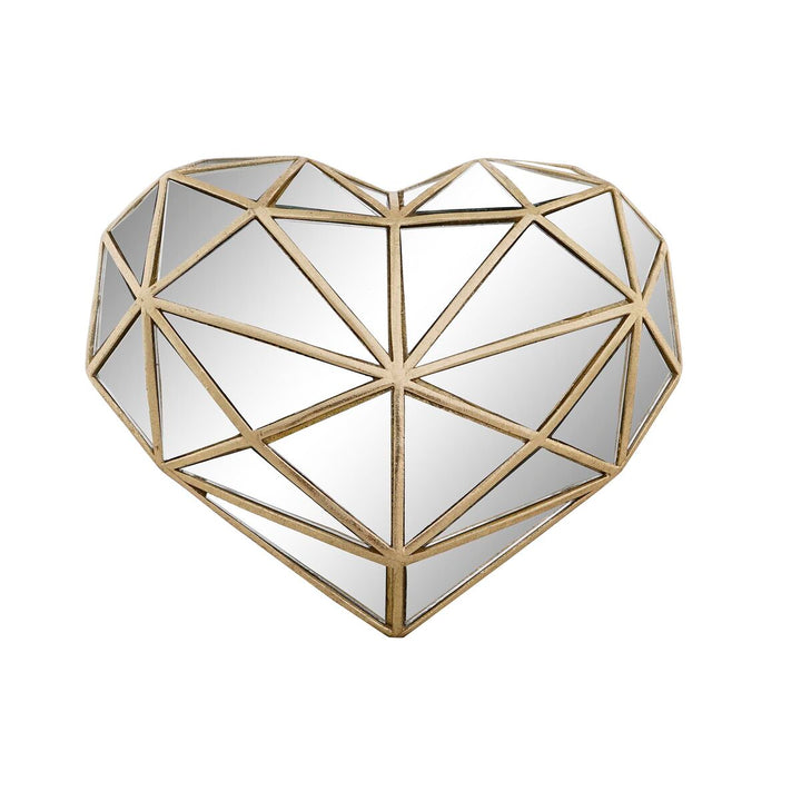 Goldene Herz Deko-Figur mit Spiegel-Segmenten von DKD Home Decor - homely Family Shop