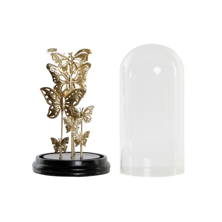 DKD Home Decor Goldene Metall Schmetterlinge unter Kristallglocke - homely Family Shop