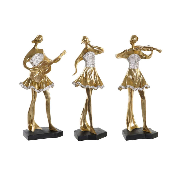 Goldene Ballerina Figuren mit Musikinstrumenten als Deko - homely Family Shop
