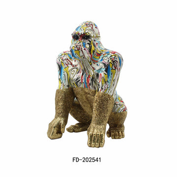 DKD Home Dekor Gorilla Figur in Gold und Bunt, 41 cm - homely Family Shop