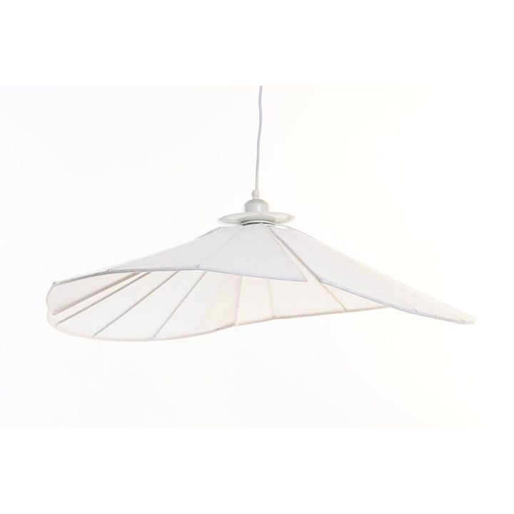 DKD Home Decor Deckenlampe aus Leinen und Metall in Weiß - homely Family Shop