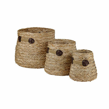 DKD Home Deko Korb-Set aus Seegras mit Riemen - homely Family Shop