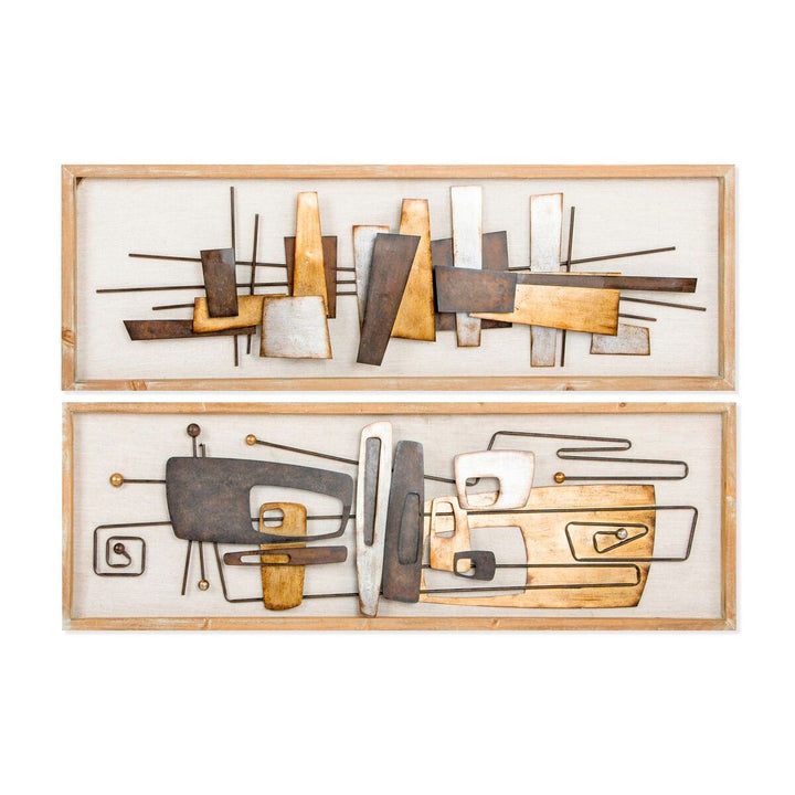 DKD Home abstrakte Wanddeko, modernes Design in Gold und Naturfarben - homely Family Shop