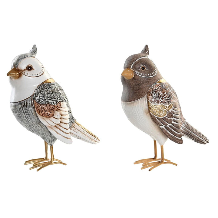 DKD Home Deko-Figuren, moderne Harz Fugl Design in Beige und Weiß - homely Family Shop