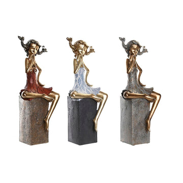 DKD Home Decor Damen Figuren, rot, grau, blau, sitzend - homely Family Shop