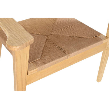 DKD Home Esszimmerstuhl mit Naturholzrahmen und Webmuster - homely Family Shop