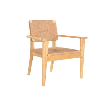 DKD Home Esszimmerstuhl mit Armlehnen und Naturholz - homely Family Shop
