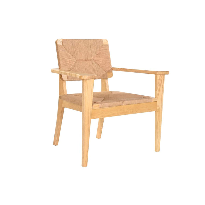DKD Home Esszimmerstuhl mit Armlehnen und Naturholz - homely Family Shop