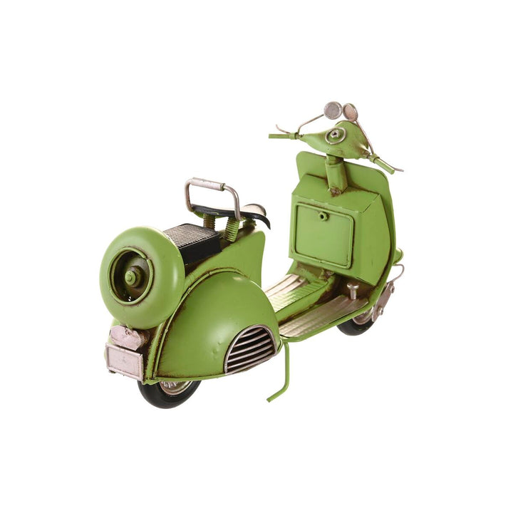 Grünes Vintage Motorrad Deko-Figur mit Retro Design. Dekoratives Motorrad.