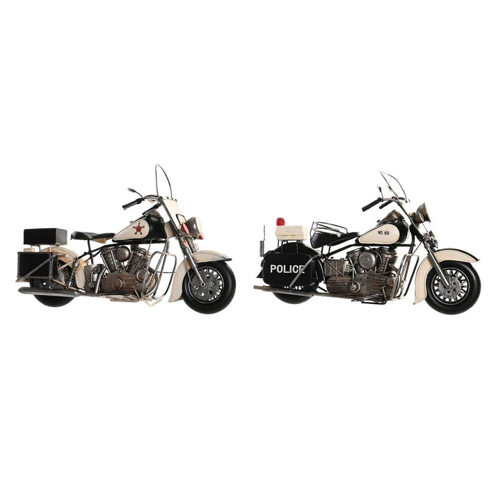 Schwarze und weiße Deko-Motorradfiguren im Vintage-Stil, DKD Home Decor.