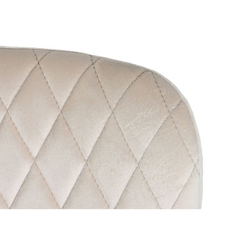 Detailaufnahme: Beige Polyester Esszimmerstuhl mit Rautenmuster - homely Family Shop