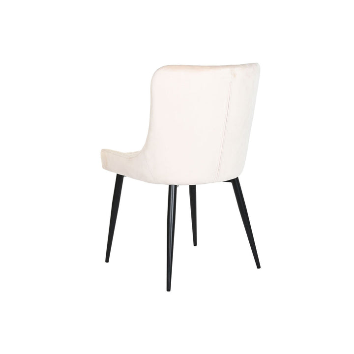 DKD Home Esszimmerstuhl mit beigem Polyester und Metall - homely Family Shop