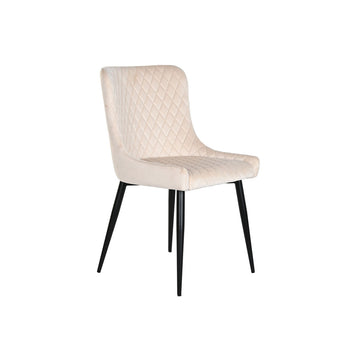 Beiger Esszimmerstuhl mit Metallbeinen und Polyester - homely Family Shop